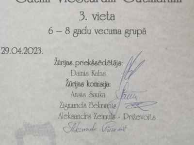 Apsveicam ar panākumiem!