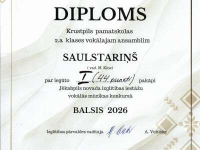 Ansamblis Saulstariņš startē konkursā